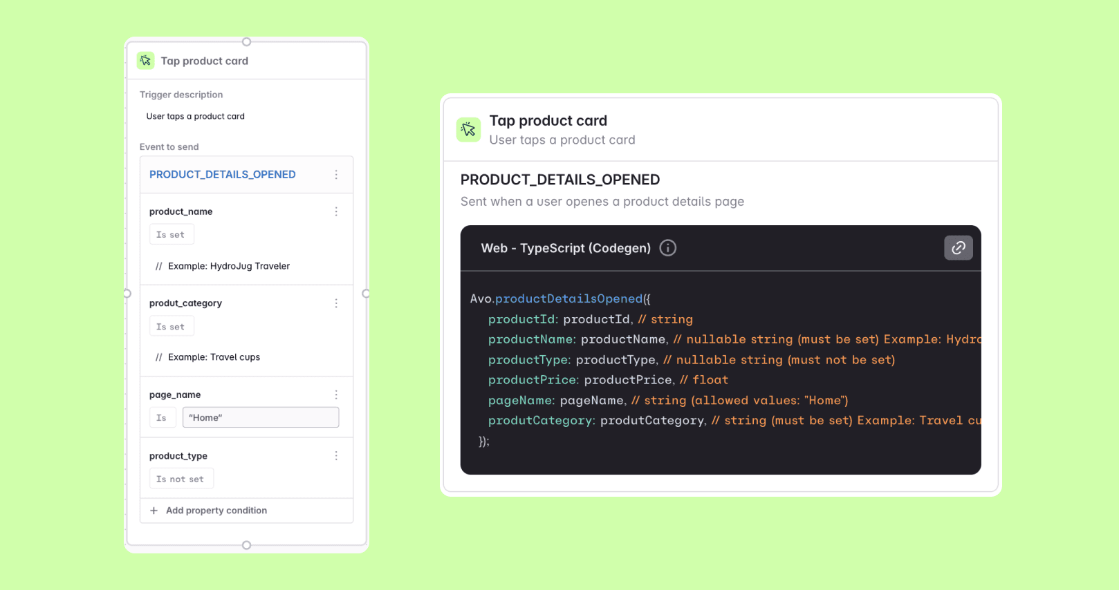 Developer mode code snippets